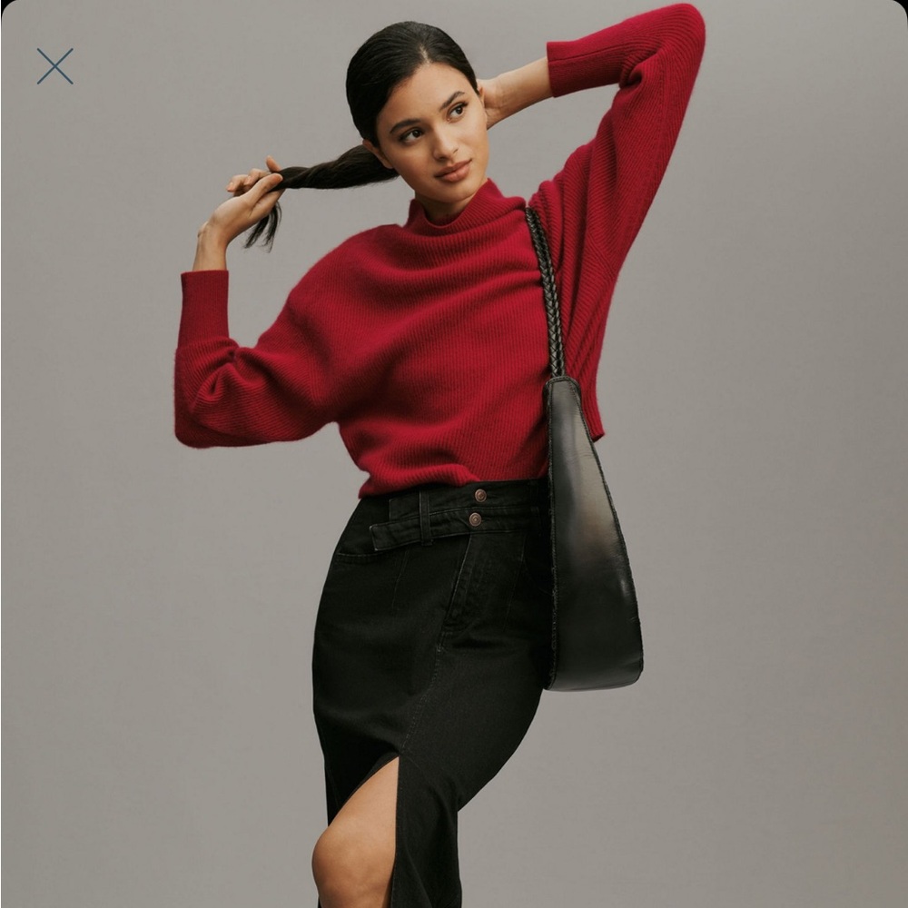 Anthropologie PILCRO Red Sweater 100% Cashmere Size Small